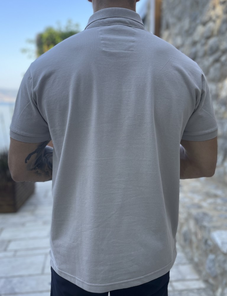Origin ανδρική γκρι πικέ Polo μπλούζα Plus Size 252723 φωτογραφία